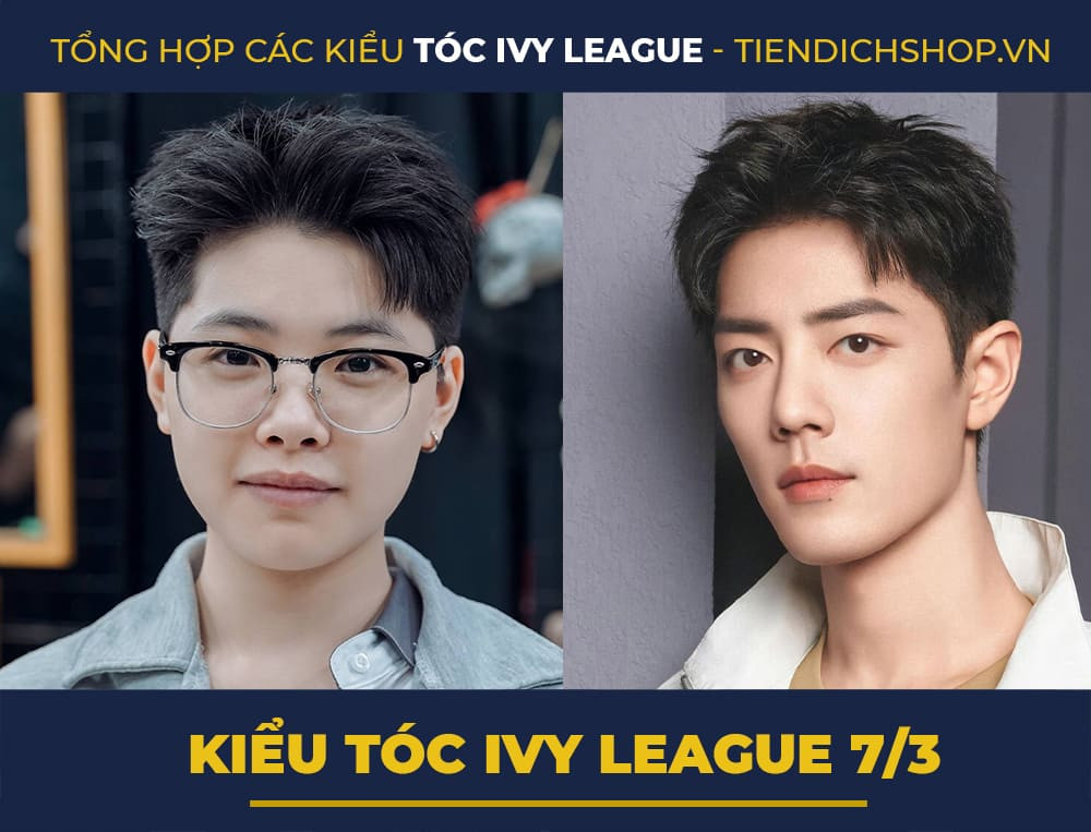 Mô tả các kiểu tóc Ivy League dài khác nhau với phần tóc mái được tạo kiểu ấn tượng