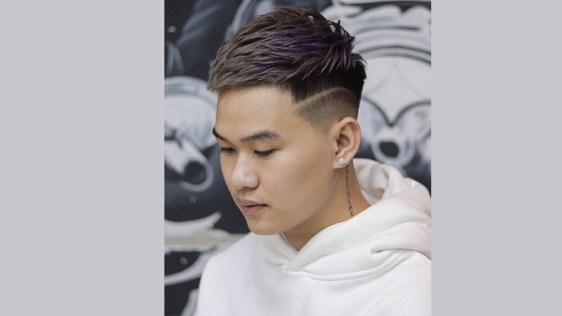 Mohican chéo cho gương mặt trái tim