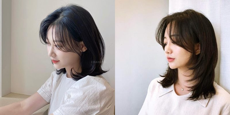 Một cô gái với kiểu tóc pop layer mái bay nhẹ nhàng, ôm sát khuôn mặt, tôn lên nét duyên dáng