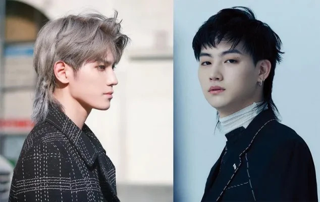 Mullet hiện đại với phần mái dài được rẽ ngôi giữa và uốn nhẹ, phần đuôi tóc dài tạo hiệu ứng bồng bềnh