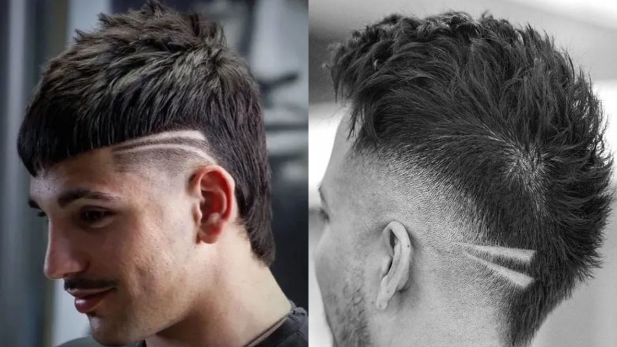 Mullet tóc ngắn nam với đường kẻ vạch ấn tượng