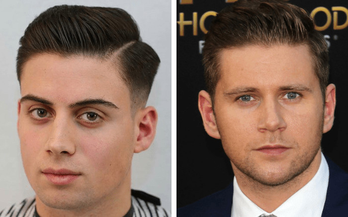 Nam giới với kiểu tóc vuốt xéo sành điệu, phù hợp với khuôn mặt tròn