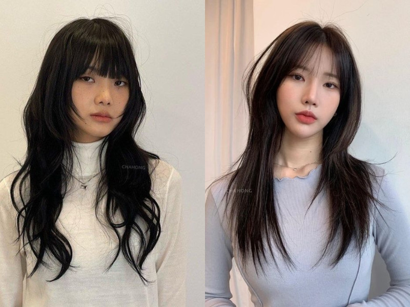 Nét trẻ trung của kiểu tóc ngang lưng 2024 mái thưa