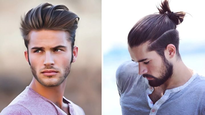 Người mẫu nam với kiểu tóc dài Undercut vuốt ngược hiện đại, mang lại vẻ ngoài lịch lãm và đầy cuốn hút