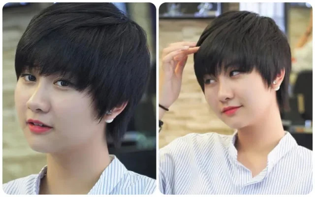 Người phụ nữ với kiểu tóc tomboy ngắn cá tính, một dạng tóc ngắn trung niên Hàn Quốc hiện đại