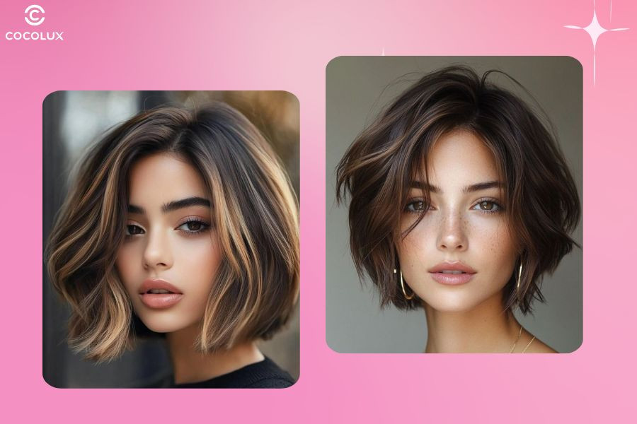 Nhuộm highlight tóc ngắn Chunky highlight là những sợi highlight dày giúp tạo điểm nhấn mạnh mẽ và cá tính