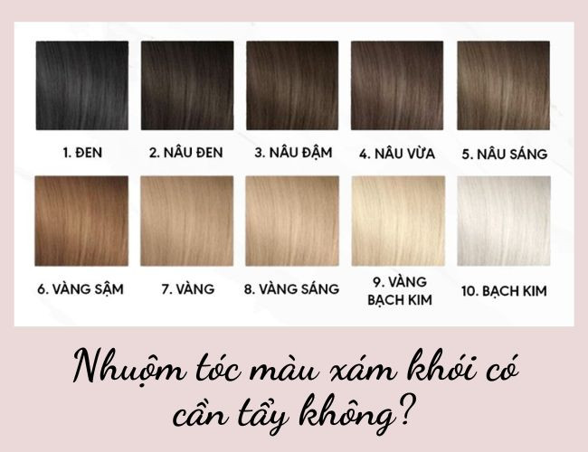 Nhuộm tóc ngắn màu xám khói có cần tẩy không