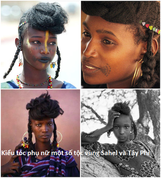 Phụ nữ châu Phi với mái tóc tết nghệ thuật và các phụ kiện