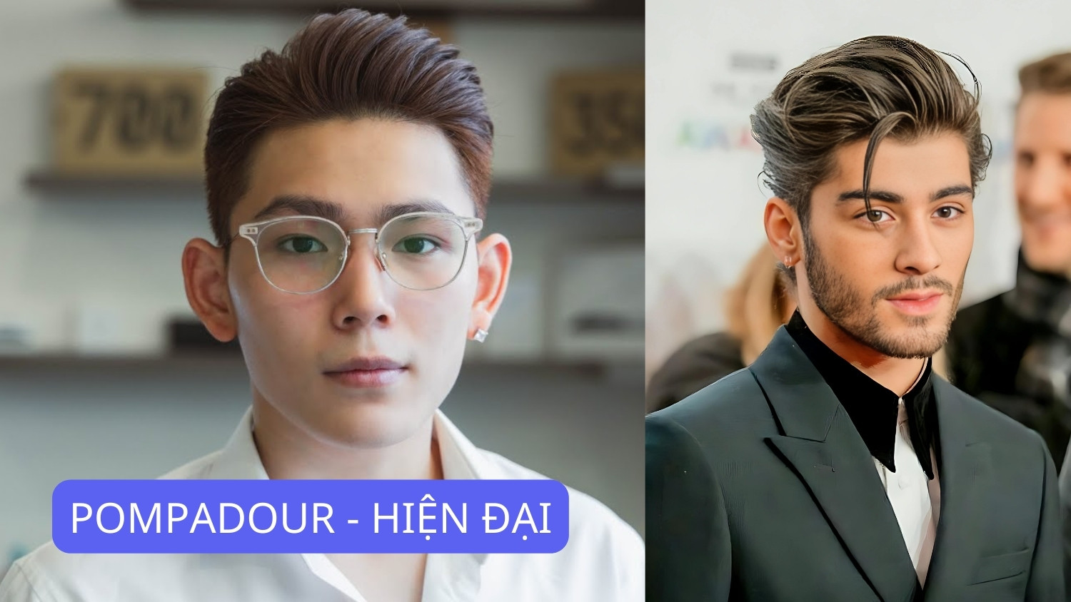 Pompadour hiện đại với độ phồng ấn tượng