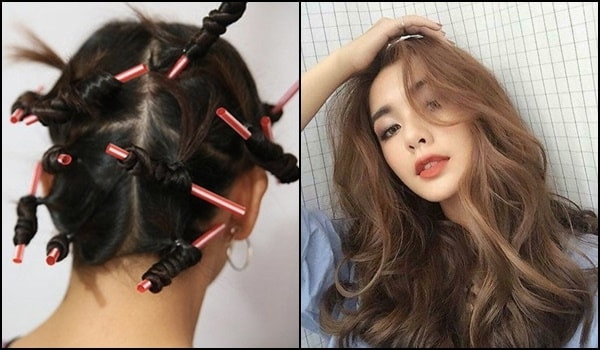 Tạo kiểu tóc uốn layer tại nhà với lô cuốn