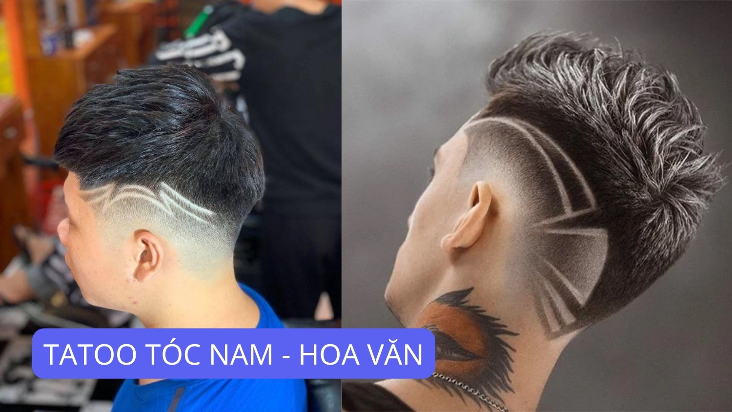 Tattoo tóc nam với hoa văn độc đáo