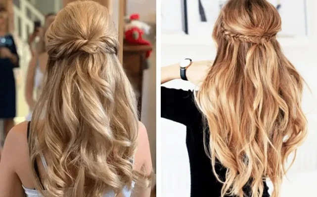 Thiếu nữ với kiểu tóc tết nửa đầu dịu dàng, phù hợp dự tiệc