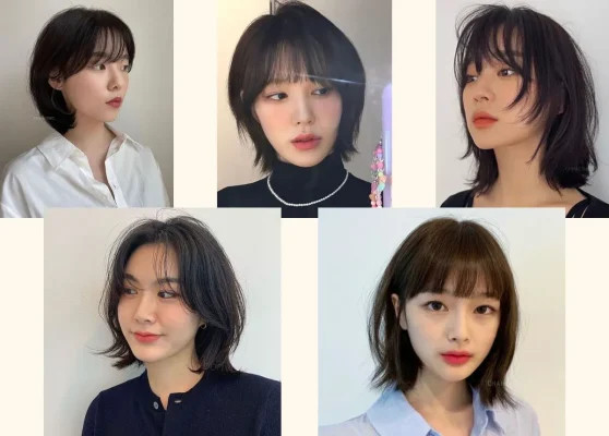 Tóc bob layer ngắn cá tính kết hợp mái thưa cho khuôn mặt tròn