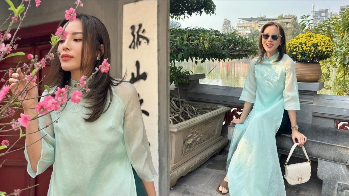 Tóc cắt layer tầng lớp trẻ trung khi mặc áo dài