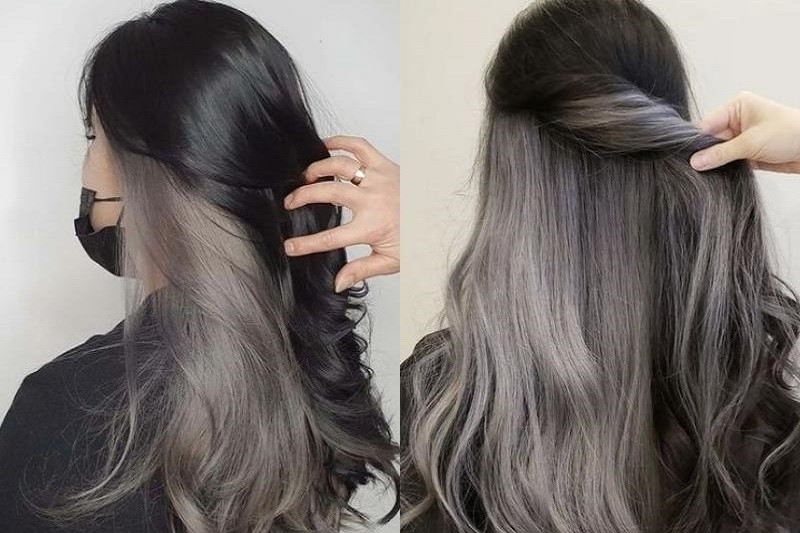 Tóc chiếc lá 2 tầng nhuộm Ombre
