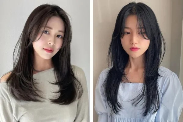 Tóc dài duỗi thẳng mái dài lệch thanh lịch