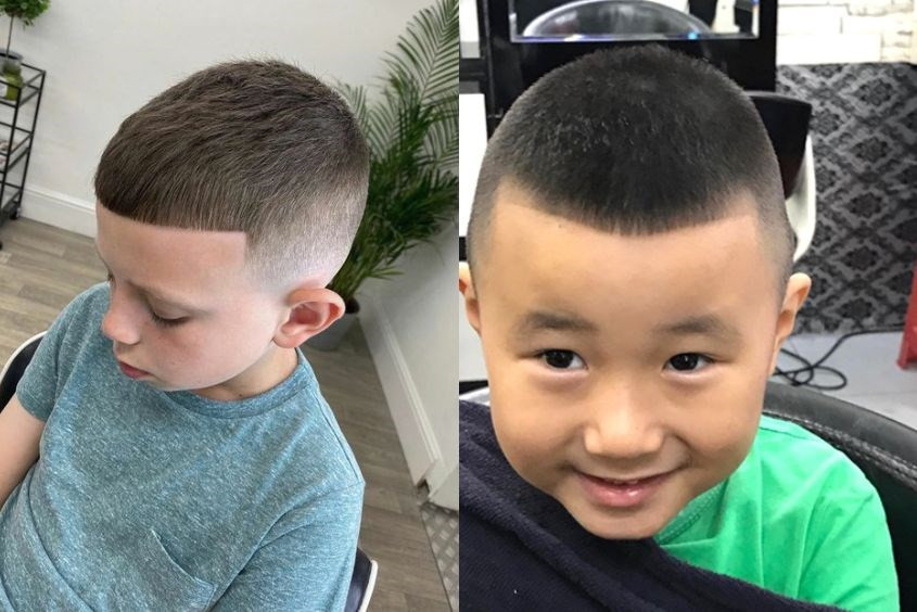 Tóc đầu đinh gọn gàng cho bé trai 9 tuổi