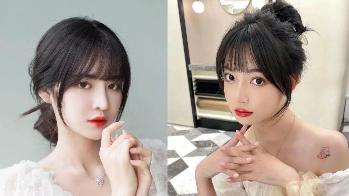 Tóc đen đẹp mái Pháp, kiểu tóc hack tuổi lãng mạn