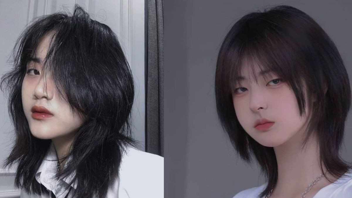 Tóc đen đẹp Mullet, phong cách hack tuổi