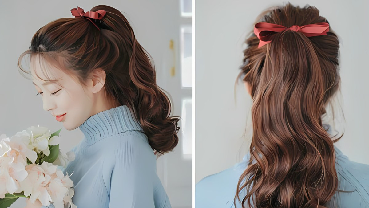 Tóc đuôi ngựa thấp nhẹ nhàng thanh lịch