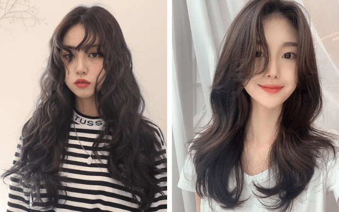 Tóc gợn sóng lơi ngắn mái lệch tôn lên vẻ hiện đại, thon gọn