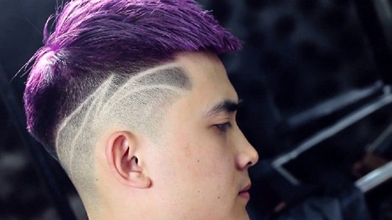 Tóc kẻ vạch nhuộm tím