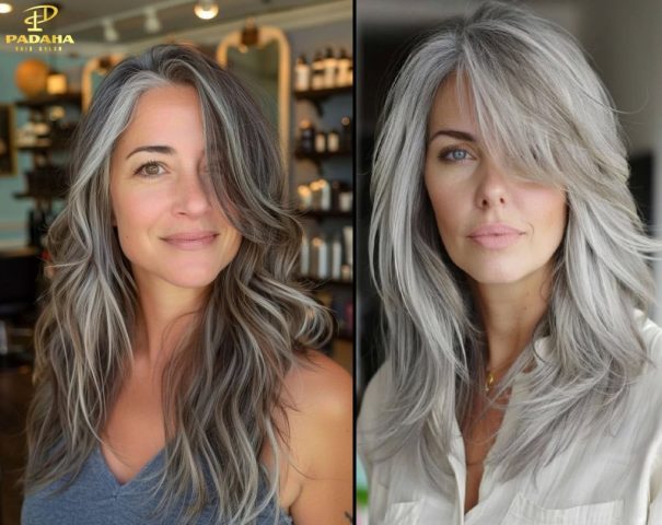 Tóc Layer dài cho người tóc bạc