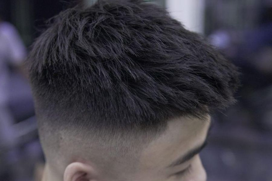 Tóc layer nam học sinh Textured Crop hiện đại
