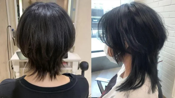 Tóc layer ngắn Wolf Cut mái dài