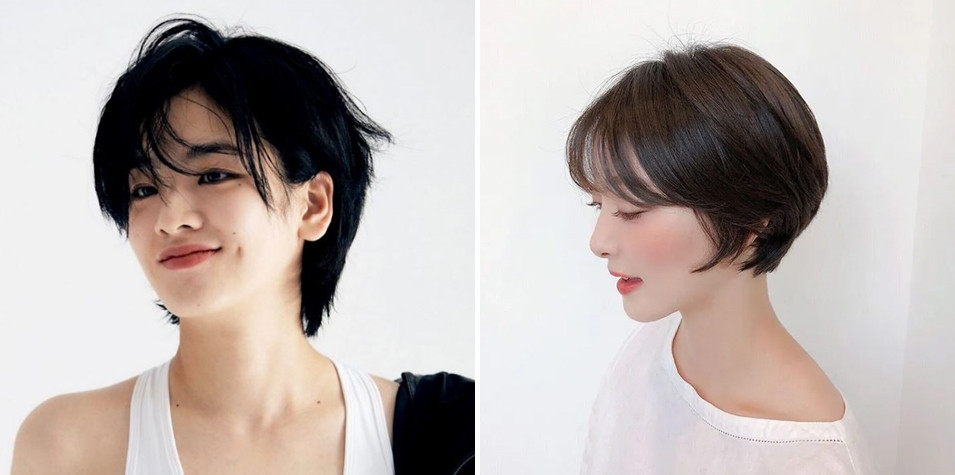 Tóc layer nữ tự nhiên kiểu đầu nấm nhuộm màu nổi bật