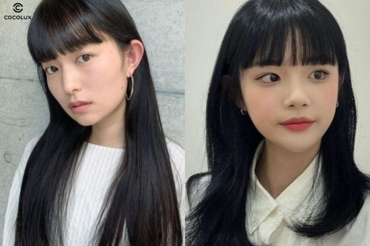 Tóc mái ngố dày phủ trán giúp che khuyết điểm hiệu quả và tôn lên vẻ cá tính, đáng yêu