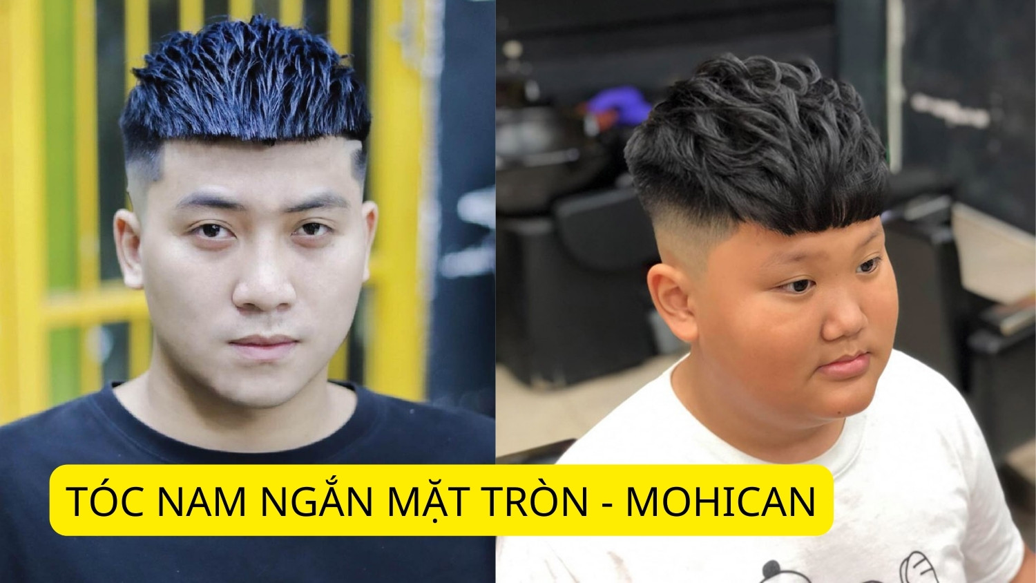 Tóc nam ngắn mặt tròn kiểu Mohican