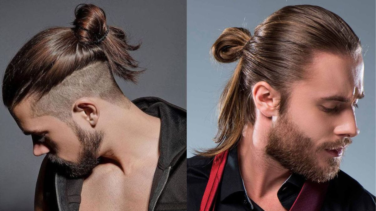 Tóc nam nhuộm màu cột ra sau