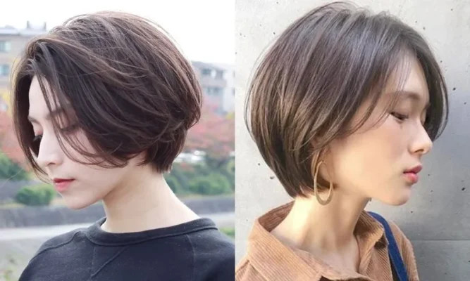 Tóc ngắn Bob Layer phù hợp mặt tròn