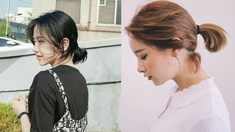 tóc ngắn buộc cao đơn giản