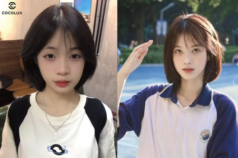 Tóc ngắn đẹp với hai mái mỏng