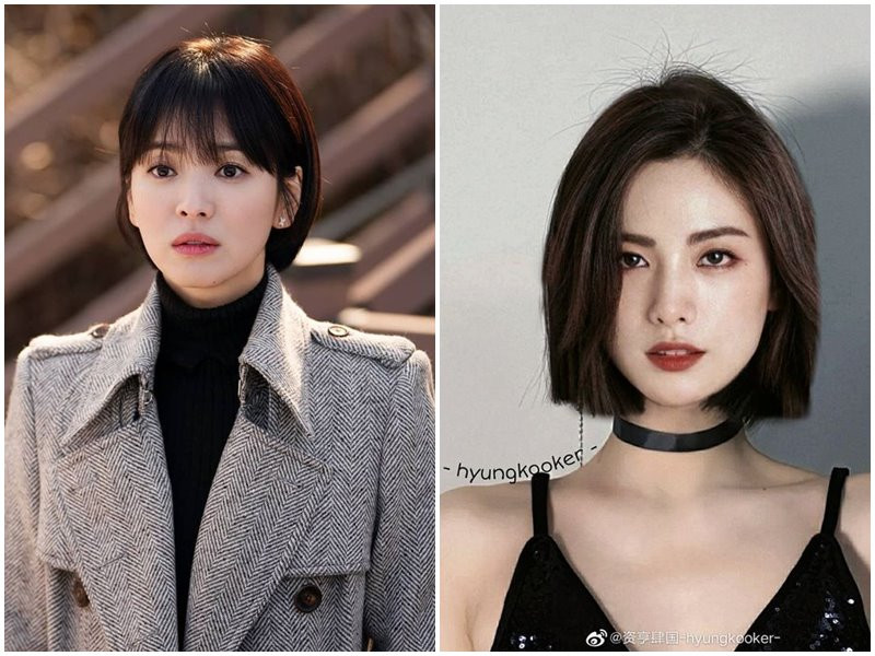 Tóc ngắn duỗi thẳng nhuộm màu sáng