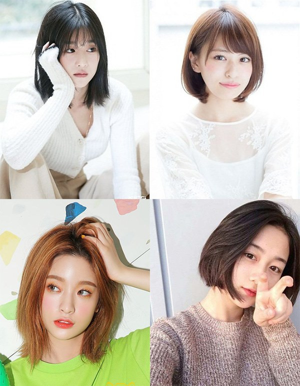 Tóc ngắn ép thẳng kết hợp mái rẽ ngôi cho gương mặt vuông thêm mềm mại và quyến rũ