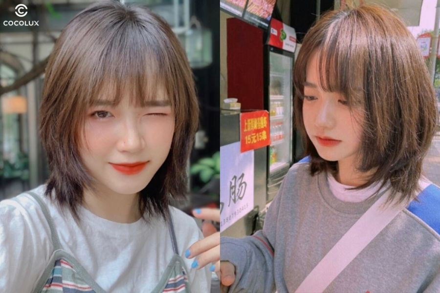 Tóc ngắn layer gợn sóng cho nữ mặt dài trông đầy đặn hơn