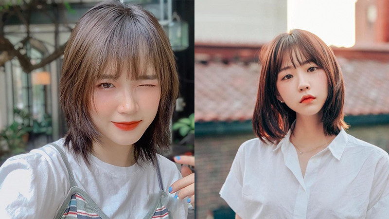 Tóc ngắn ngang vai tỉa tầng