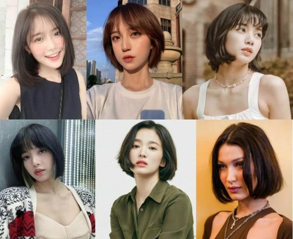 Tóc ngắn nữ tính với đa dạng kiểu dáng, làm nổi bật khuôn mặt thanh tú.