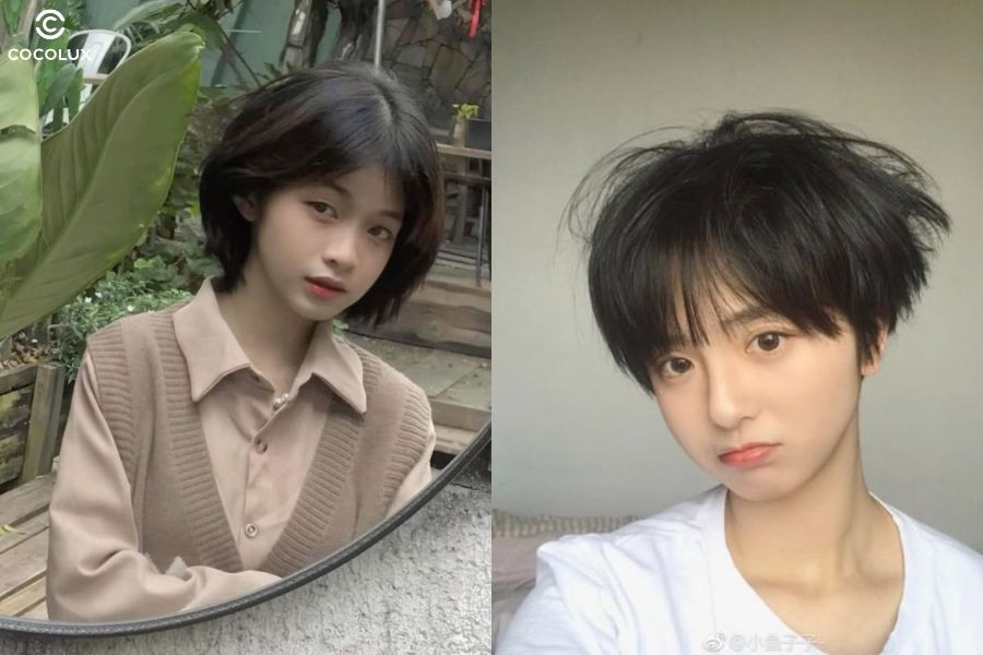 Tóc ngắn nữ tomboy đầu nấm với phần mái tròn ngộ nghĩnh