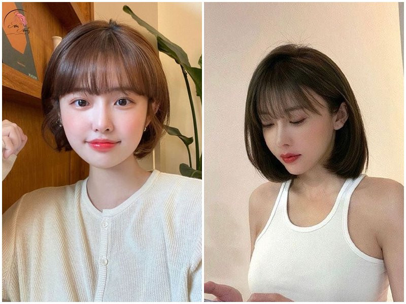 Tóc ngắn tỉa ôm cho khuôn mặt tròn thanh thoát