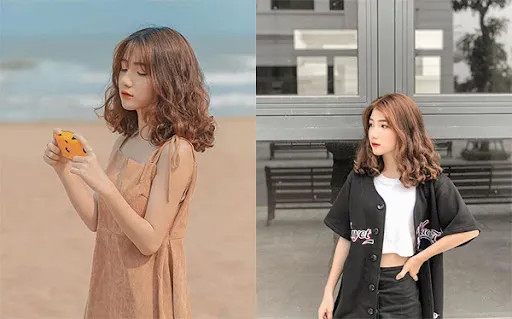 Tóc ngắn uốn sóng C đẹp