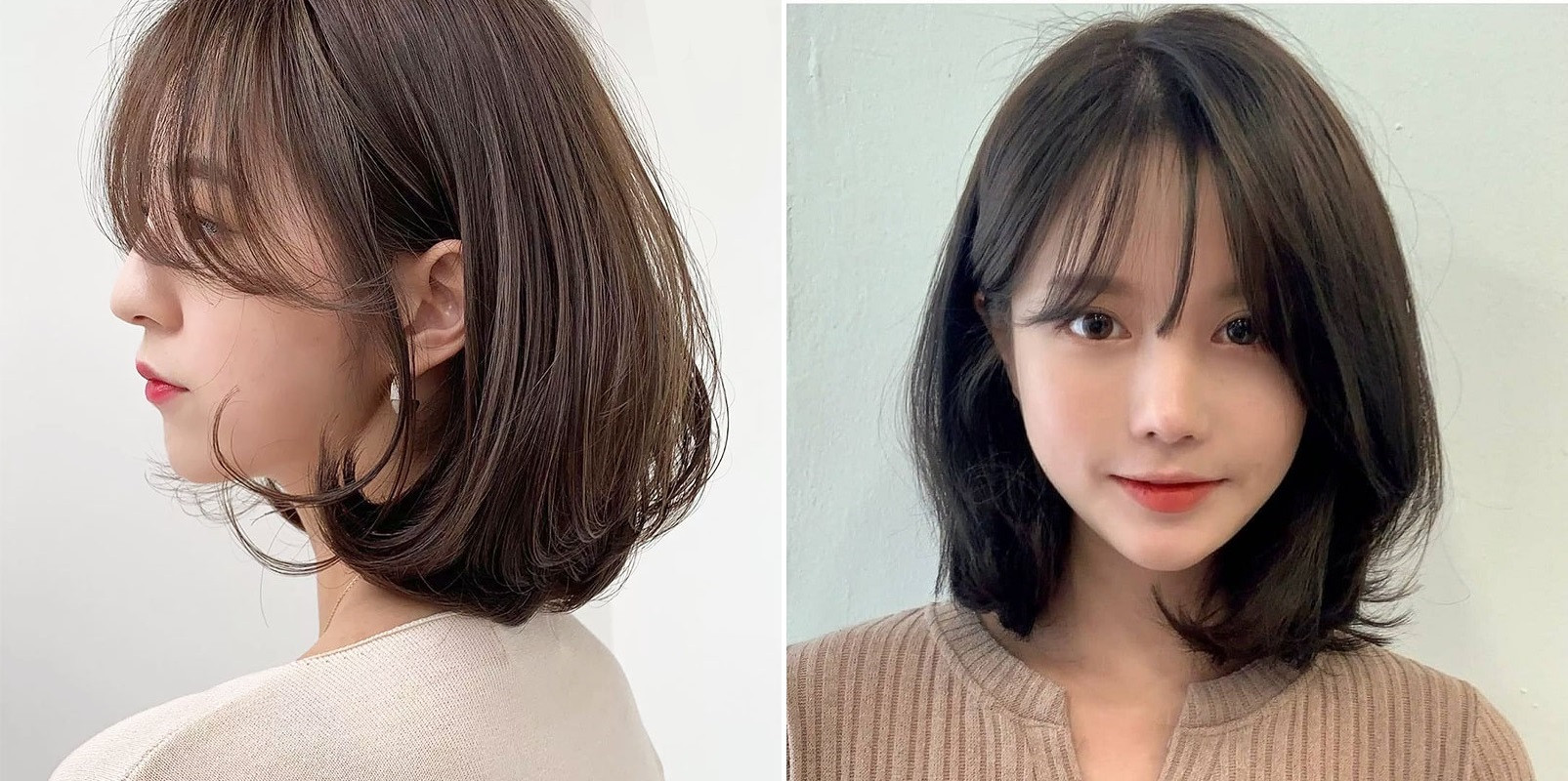 Tóc ngang vai uốn cụp chữ C giúp mặt tròn trẻ trung