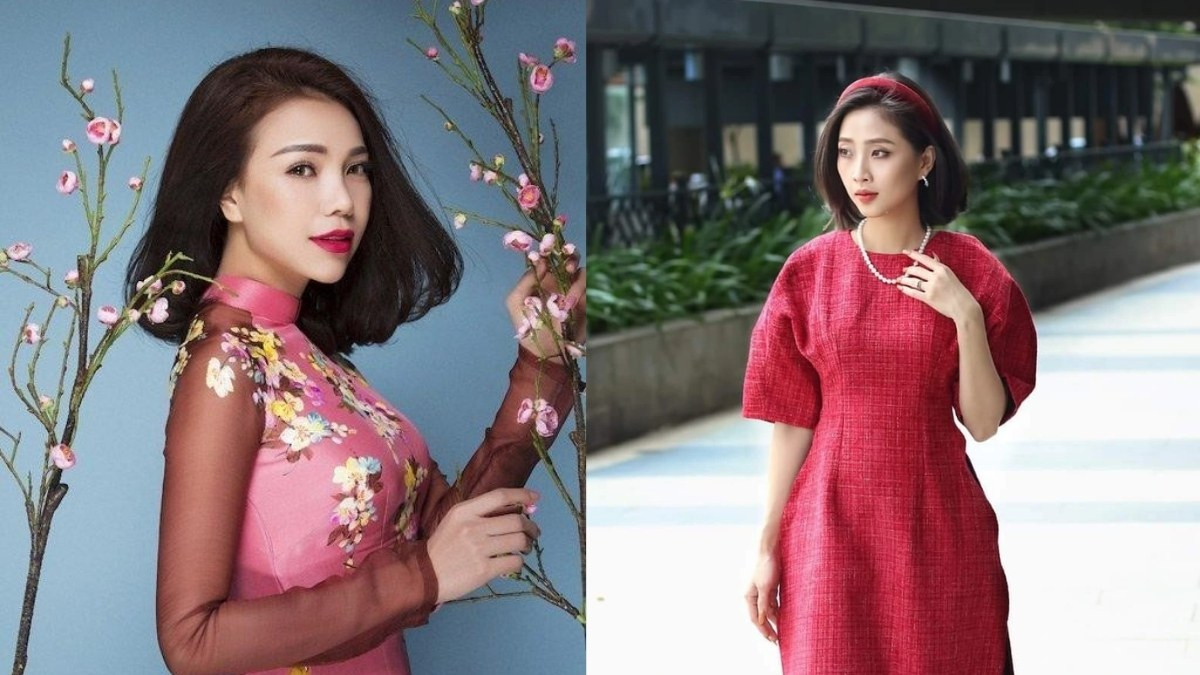 Tóc ngang vai uốn phồng cụp đuôi cho cô gái diện áo dài