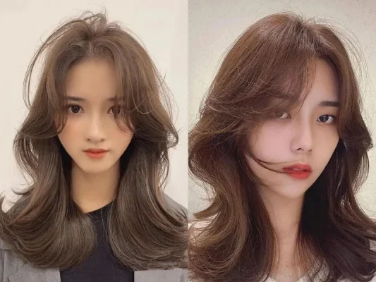 Tóc thẳng dài mái lệch cá tính, sang trọng