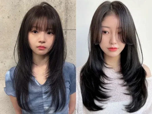 Tóc thẳng tự nhiên không uốn đơn giản