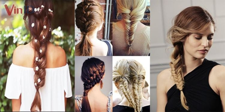 Tóc thắt bím kiểu Pháp lệch một bên