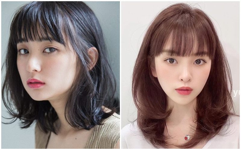 Tóc uốn layer mái bằng dễ thương